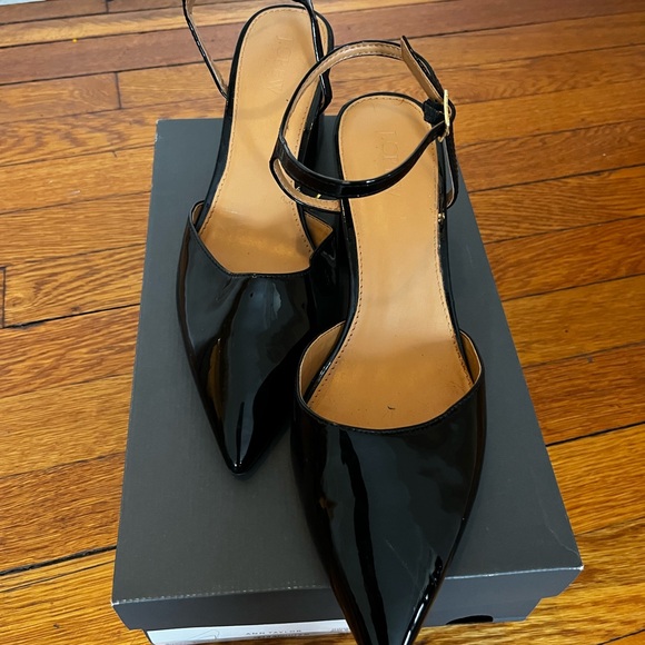 J. Crew Black Patent Leather Block Heels - Picture 3 of 7